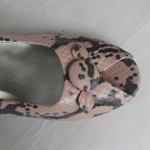 Vianni Collection Dusty Rose/Grey Snakeskin Peep Toe Heels NEW- Sz. 10 - Picture 4 of 5